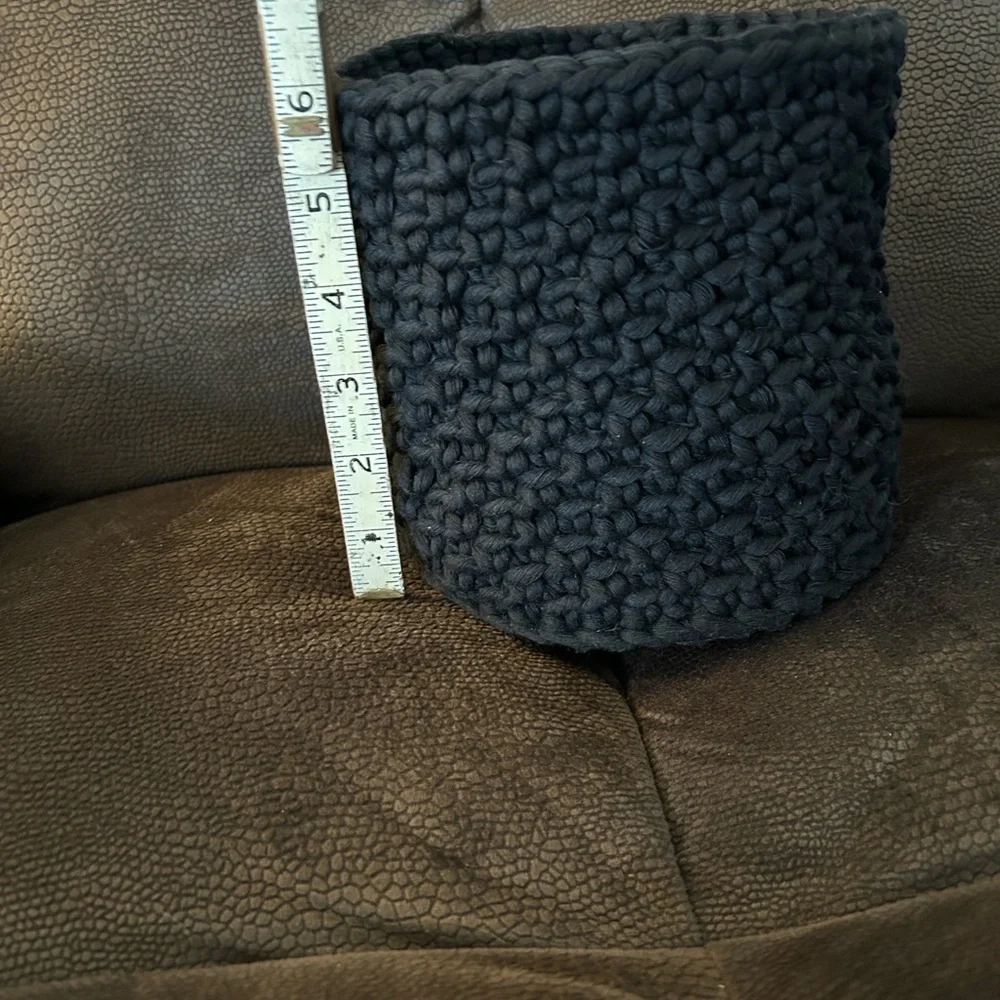NWT Black Handmade Crocheted Woven Basket